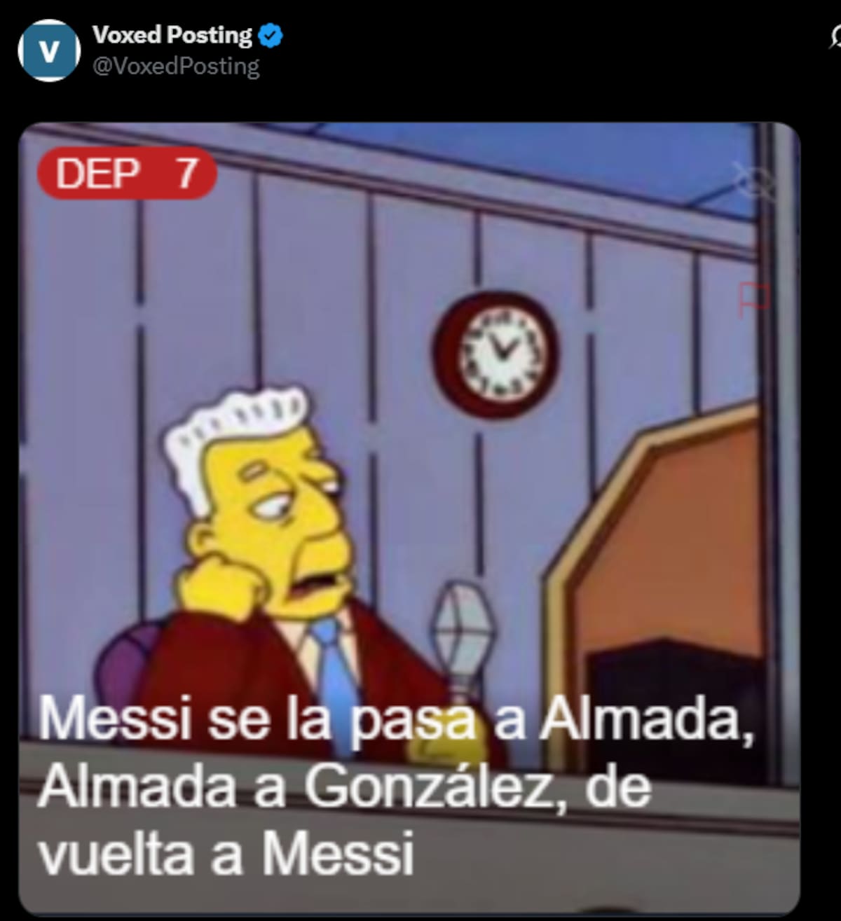 Meme de X por el partido de Argentina.