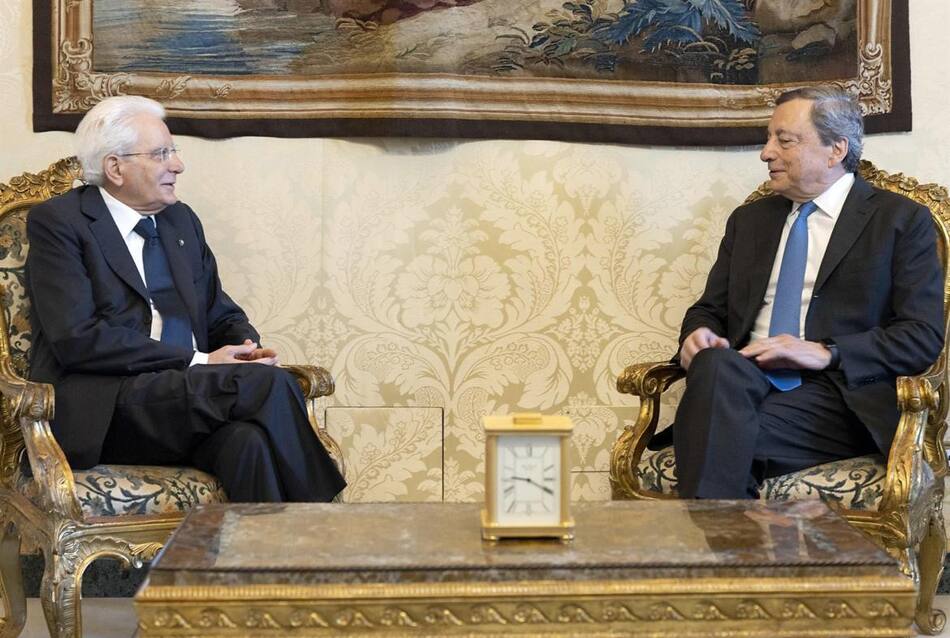 Sergio Mattarella y Mario Draghi, Italia, crisis, Gobierno, EFE