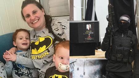 Macabro hallazgo en los ataúdes de la familia Bibas. Fotos: redes sociales y Reuters.