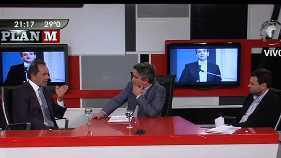 Daniel Scioli con Maxi Montenegro (Canal 26)