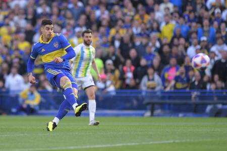 El primer gol de Martín Payero en Boca. Foto: Télam.