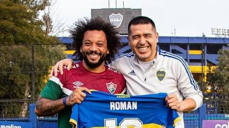 Marcelo y Juan Román Riquelme en La Bombonera.