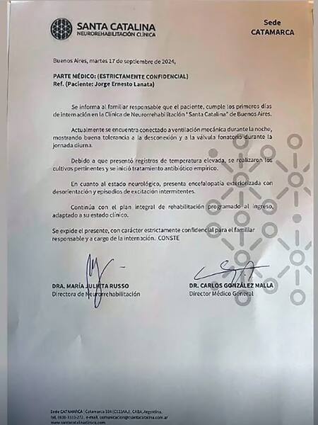 Nuevo parte médico de Jorge Lanata. Foto: redes sociales.