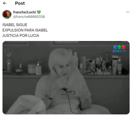 Los usuarios piden expulsión para Isabel. Foto: X.