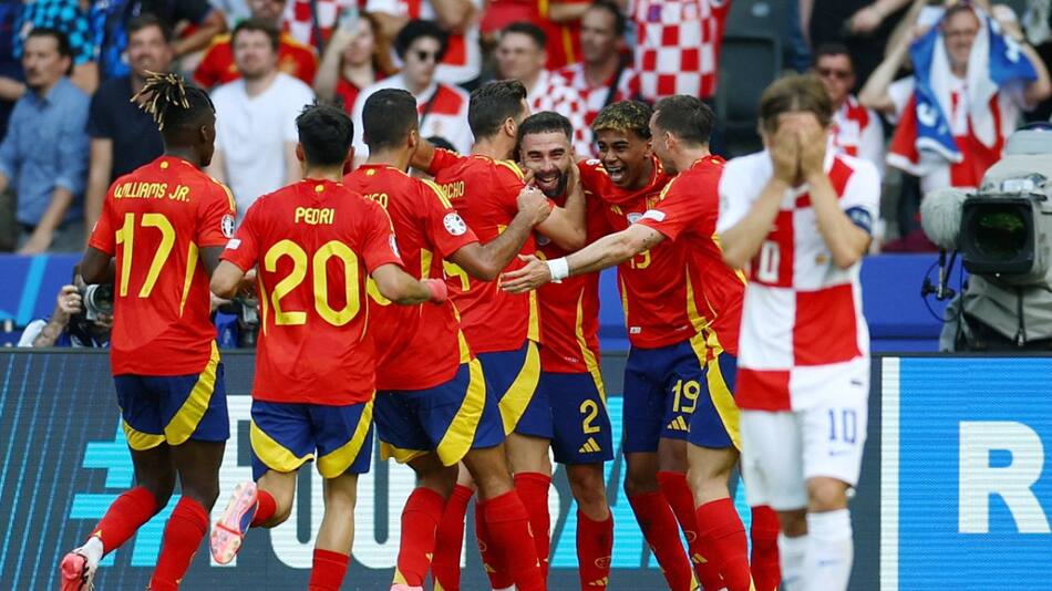 Selección de España vs. Selección de Croacia; Eurocopa. Foto: Reuters.