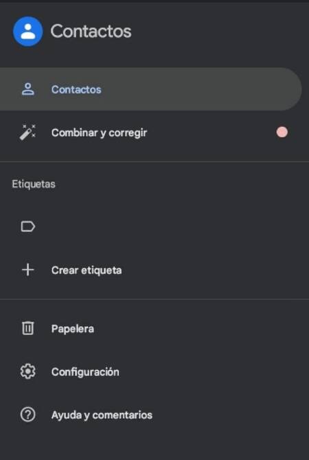 Contactos de Android. Fuente: Android.