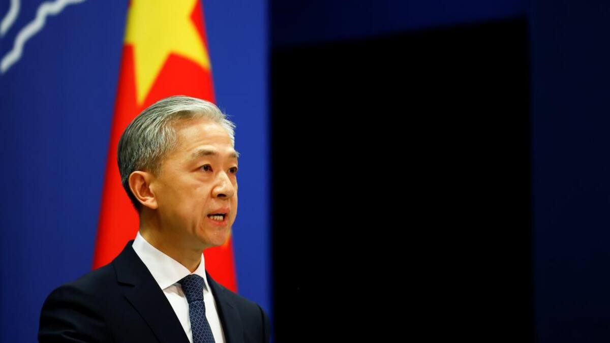 El portavoz del Ministerio de Asuntos Exteriores chino, Wang Wenbin. Foto: REUTERS.