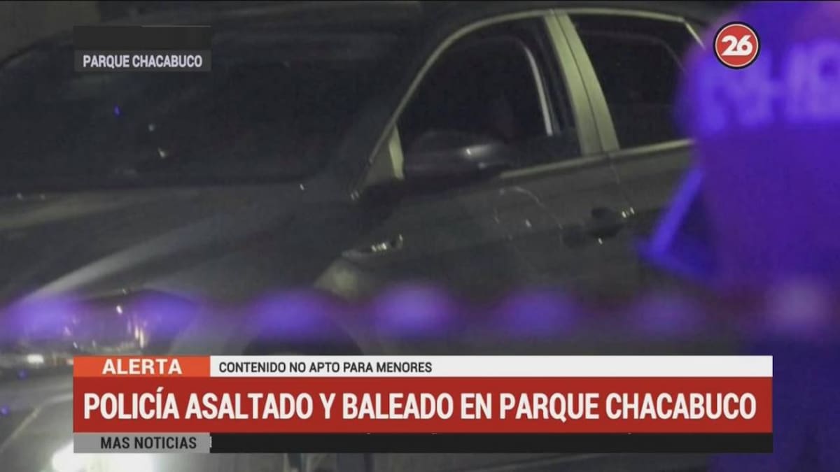Policía asaltado y baleado en Parque Chacabuco (Canal 26)