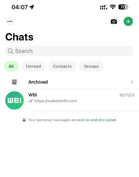 En el apartado "unread" podrán visualizarse los mensajes no leídos. Foto: WABetaInfo.