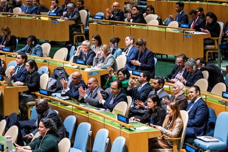 Votación de la Asamblea General de la ONU sobre un alto el fuego en Gaza. Foto: REUTERS.