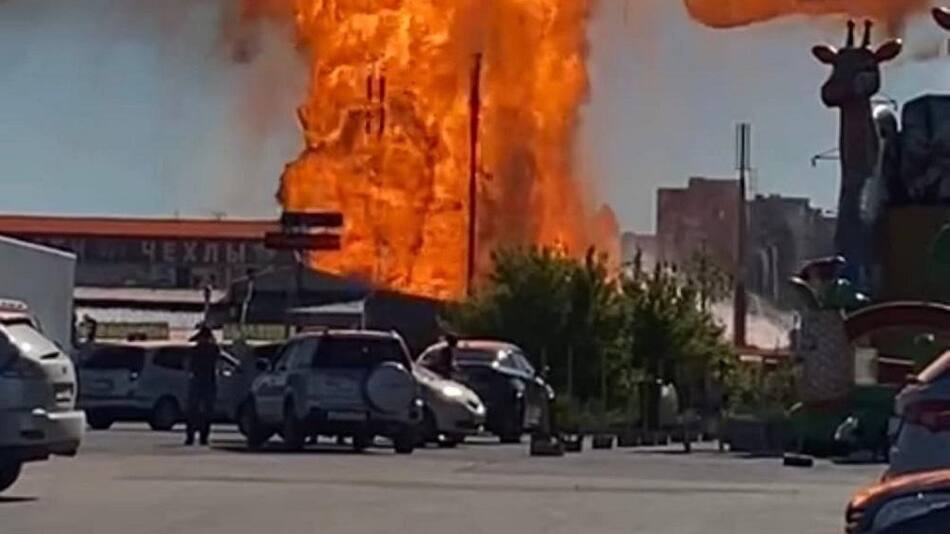 Impactante explosión en una estación de servicio de Rusia