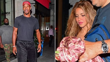 Las fotos de Shakira y Jimmy Butler a la salida del restaurante. Foto: redes sociales.