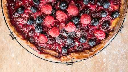 Tarta de frutos rojos.