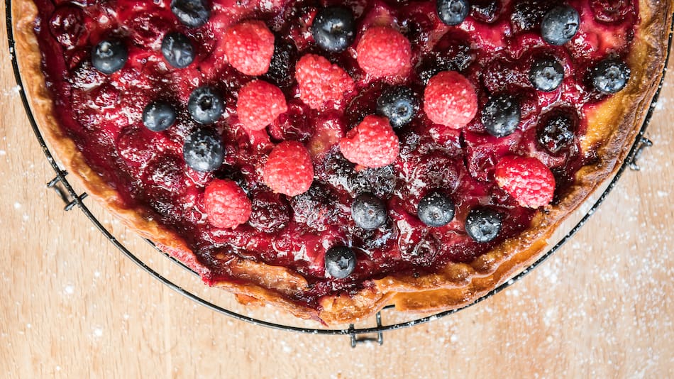 Tarta de frutos rojos.