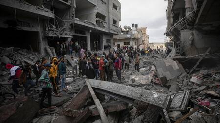 Momentos dramáticos en Gaza. Foto: EFE.