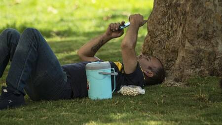 Ola de calor en la Patagonia. Foto: Télam