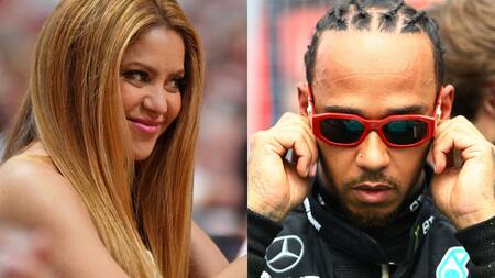 Shakira y Lewis Hamilton. Fotos: Reuters.
