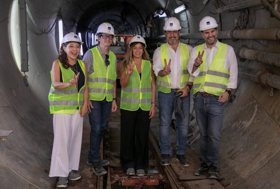 Malena Galmarini recorrió los avances de la obra de Sistema Agua Sur junto a las autoridades de CAF