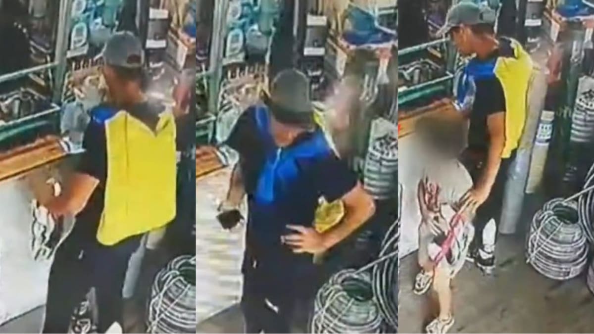 Un hombre usó a su hijo para robar en una ferretería de Ituzaingó, provincia de Buenos Aires. Foto: Captura de pantalla X / @todonoticias.