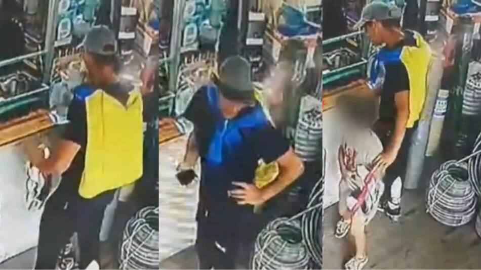 Un hombre usó a su hijo para robar en una ferretería de Ituzaingó, provincia de Buenos Aires. Foto: Captura de pantalla X / @todonoticias.