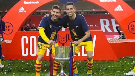 Sergio Busquets y Lionel Messi. Foto: RFEF.