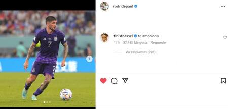 El comentario de Tini luego del triunfo ante Polonia. Foto: Instagram/rodridepaul