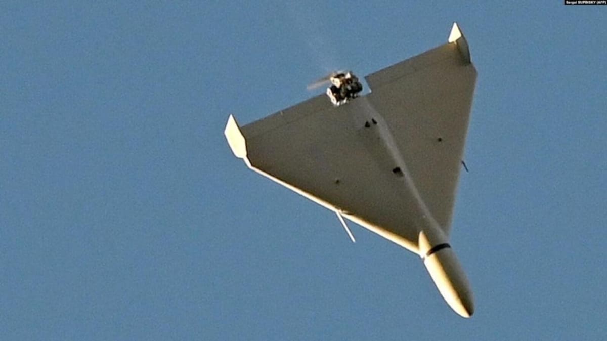 Shahed, dron iraní utilizado por Rusia. Foto Twitter