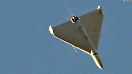 Shahed, dron iraní utilizado por Rusia. Foto Twitter