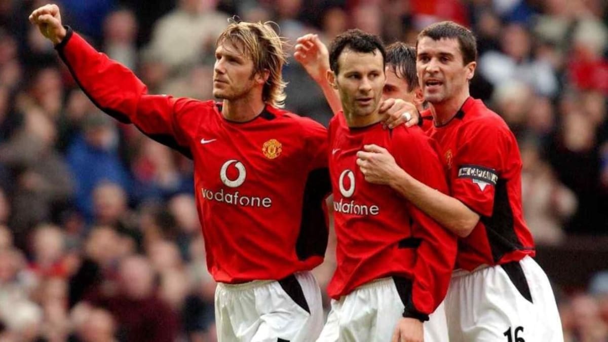 David Beckham, Ryan Giggs y Roy Keane. Foto: Archivo.