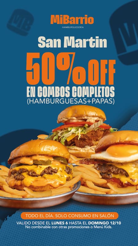 Descuentos en hamburguesería Mi Barrio.