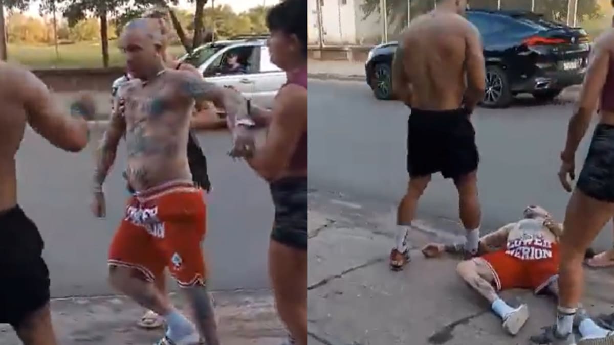 Emanuel Noir protagonizó una pelea callejera. Foto: captura video.