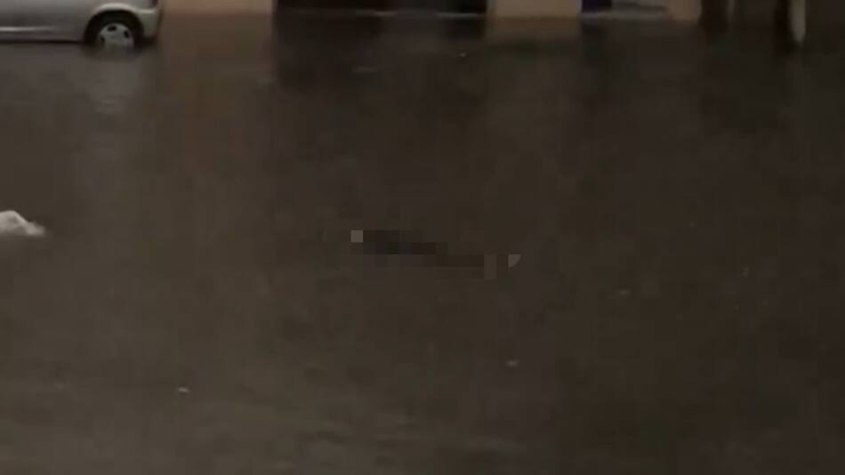 Apareció un cuerpo en Valentín Alsina en medio del temporal. Foto: captura video.