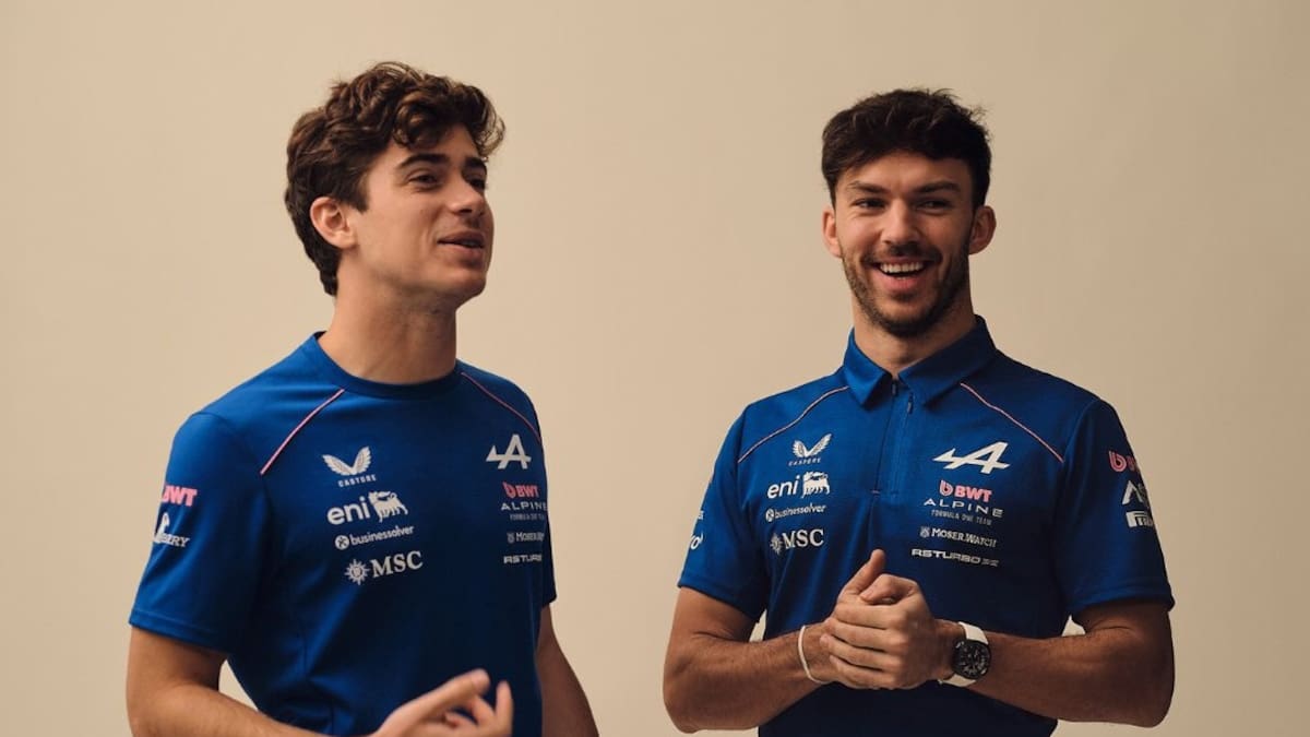 Franco Colapinto y Pierre Gasly de la escudería Alpine de Fórmula 1.