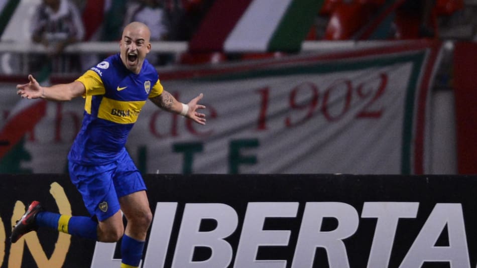Santiago Silva le dio el pase a la semifinal de Copa Libertadores 2012. Foto: NA.