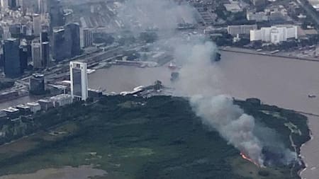 Puerto Madero, incendio en Reserva Ecológica, el humo cubrió cinco barrios, Twitter