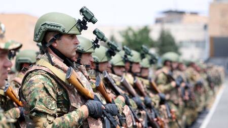 Los ejercicios militares conjuntos entre Armenia y Estados Unidos. Foto: X.