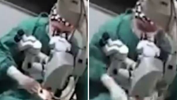 Indignante video: un médico de China fue grabado mientras golpeaba a una paciente en plena cirugía de ojos