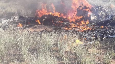 Una avioneta se estrelló en Neuquén. Foto: Twitter.
