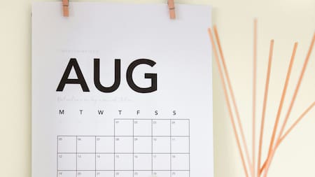 Agosto; calendario. Foto: Unsplash