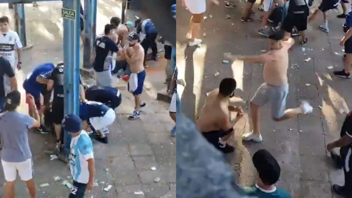 Video: violento enfrentamiento entre barras de Gimnasia en el partido contra Newell's