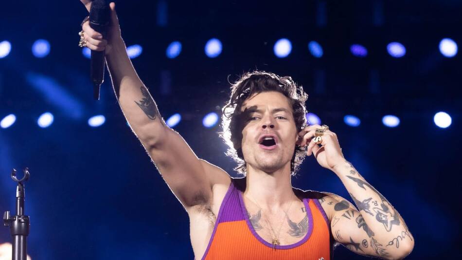 Harry Styles en River. Foto: Télam.