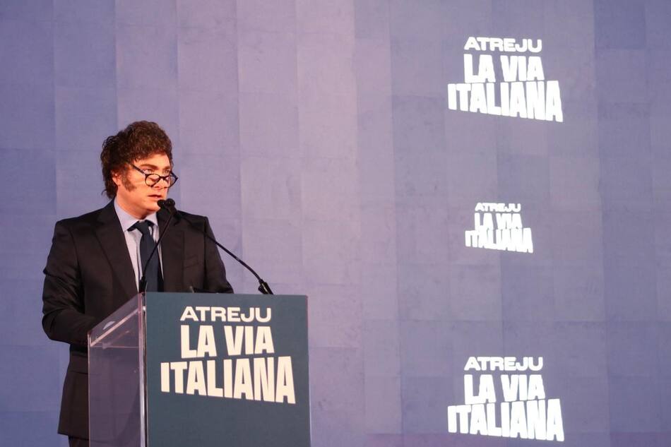 Javier Milei en Roma. Foto: Presidencia