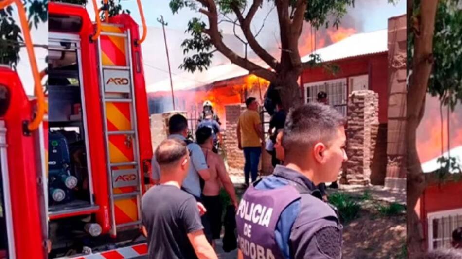 Incendio en Villa María, que dejó el saldo de una niña fallecida.