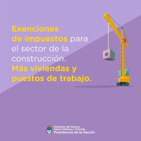 Exenciones de impuestos a la construcción (Presidencia de la Nación)