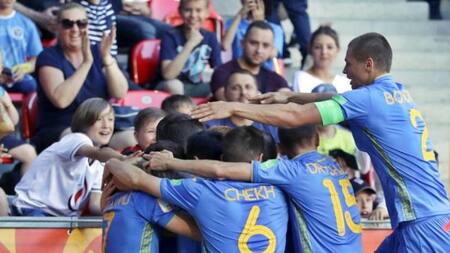 Mundial Sub 20 - Festejo de Ucrania ante Italia