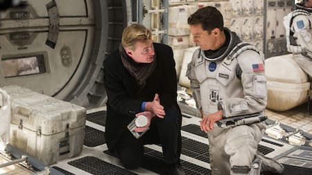 Nolan en el set de Interstellar