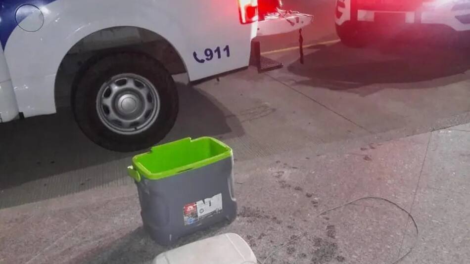 Encontraron una cabeza humana dentro de en una hielera en México. Foto: Twitter.