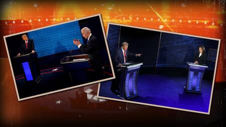 Trump protagonista de debates presidenciales: contra Biden y contra Harris. Foto: 26 Historia / Reuters.