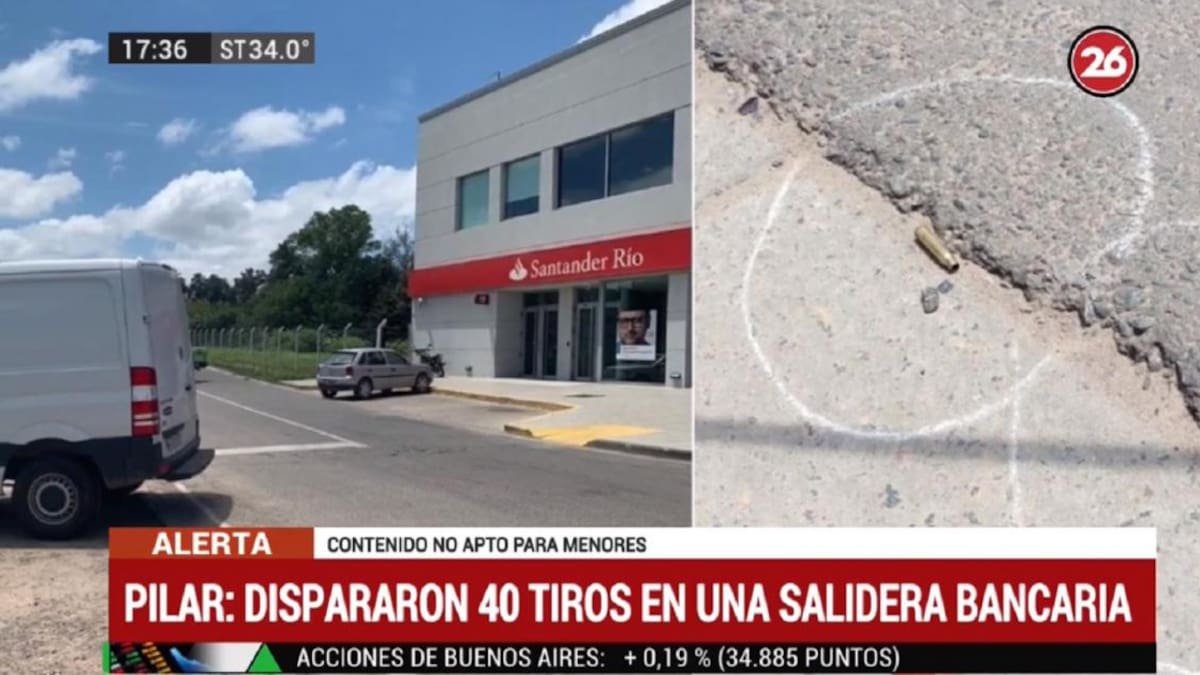 Pilar: dispararon 40 tiros en una salidera bancaria