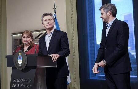 Susana Malcorra - Mauricio Macri - Marcos Peña DYN